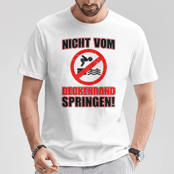 Bademeister Dlrg Nichtom Beckenrand Jumping S T-Shirt Lustige Geschenke