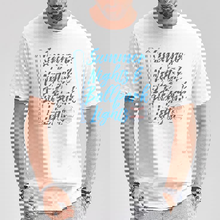 Baseball Mom And Dad Summer Nights And Baseball Lights T-Shirt Unique Gifts
