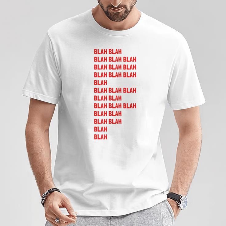 Blah Blah Geeky Red Lettering Hipster T-Shirt Lustige Geschenke