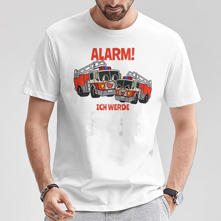 Children's Alarm Ich Werde Große Bruder Feuerwehr I'm A Big Brother T-Shirt Lustige Geschenke