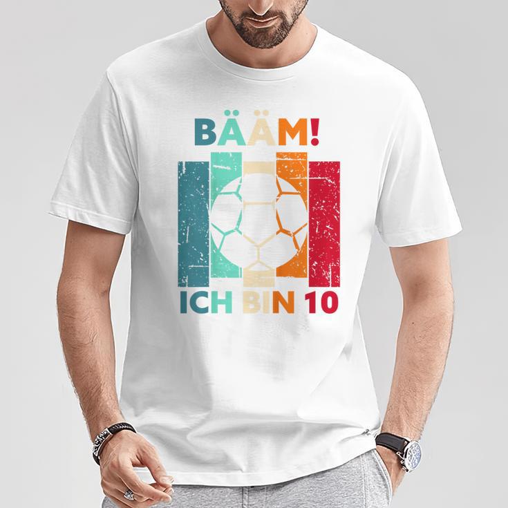 Children's Bäm Ich Bin 10 Zehn Jahre Junge 10Th Birthday Football T-Shirt Lustige Geschenke