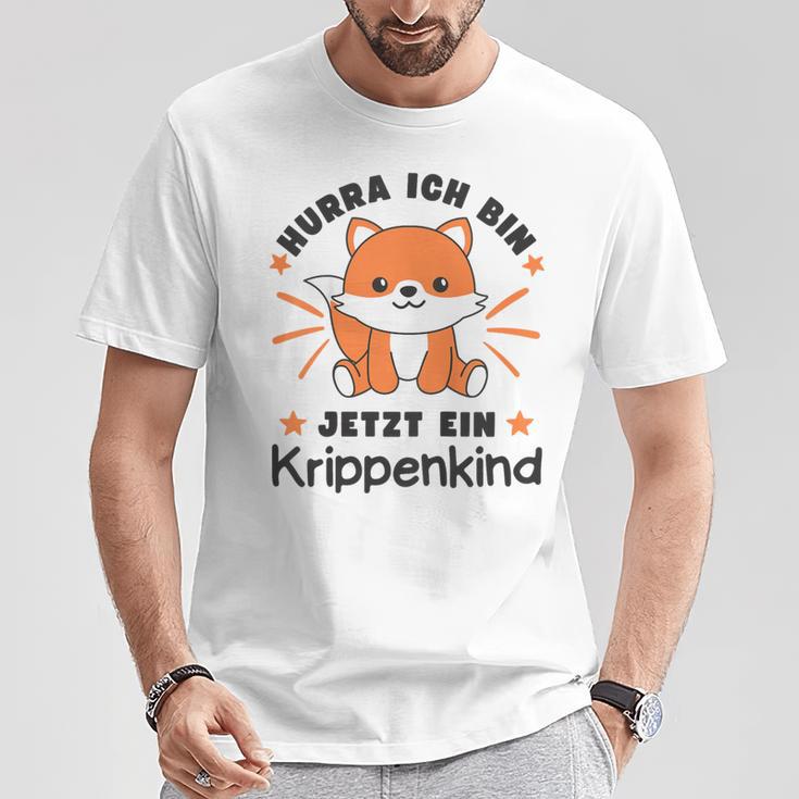 Children's With Hurra Ich Bin Jetzt Ein Krippenkind Fox T-Shirt Lustige Geschenke