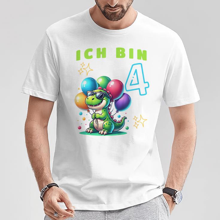 Children's Ich Bin 4 Jahre Alt Dino 4Th Birthday T-Shirt Lustige Geschenke