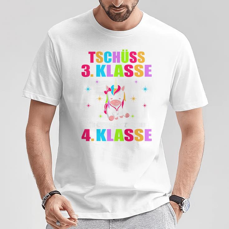 Children's Tschüss 3 Class Ich Glitzer Jetzt In 4 Class First Day At School T-Shirt Lustige Geschenke