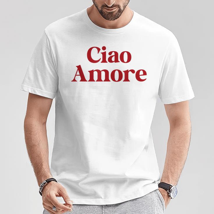 Ciao Amore X Hello Leute Hi Ihr Lieben Italian Fun Amo T-Shirt Lustige Geschenke