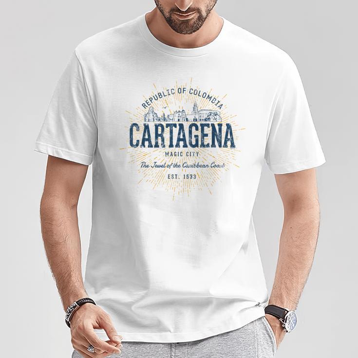 Colombia Retro Styleintage Cartagena T-Shirt Lustige Geschenke