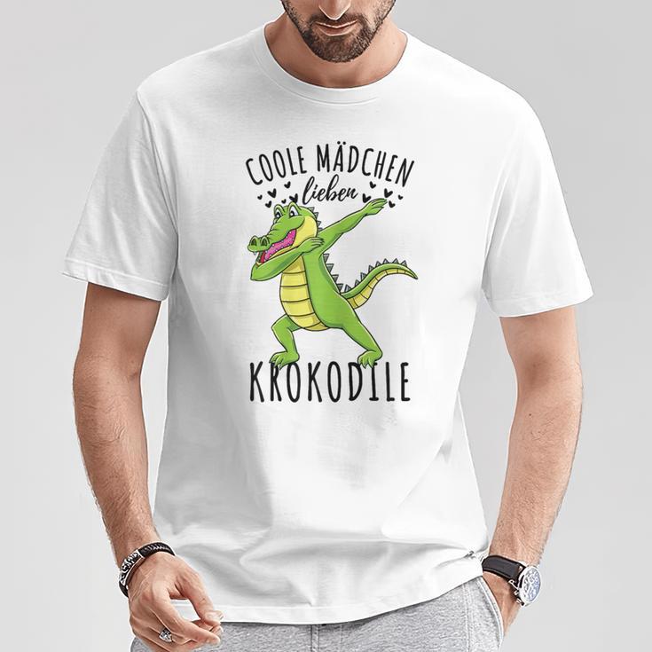 Coole Mädchen Lieben Krokodile T-Shirt Lustige Geschenke