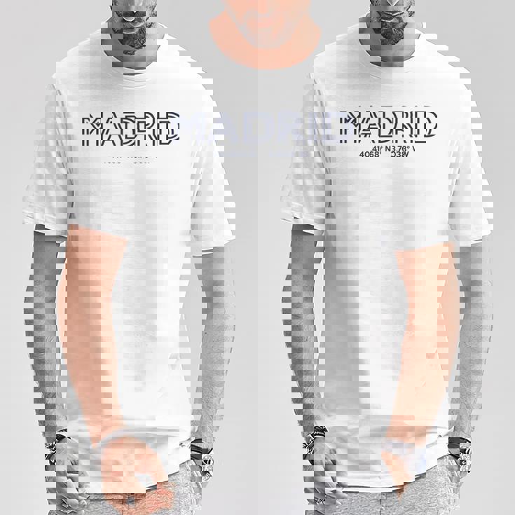 Coordenadas España Ciudad Madrid Camiseta unisex Regalos divertidos