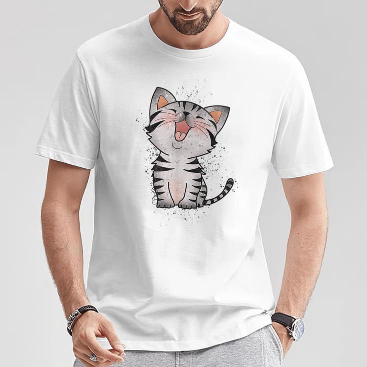 Cute Kitten Cat Lovers T-Shirt Lustige Geschenke