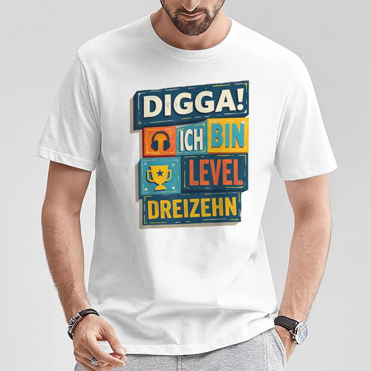 Digga Ich Bin 13 Zwölf Jahre 13Th Birthday Boy Gamer T-Shirt Lustige Geschenke