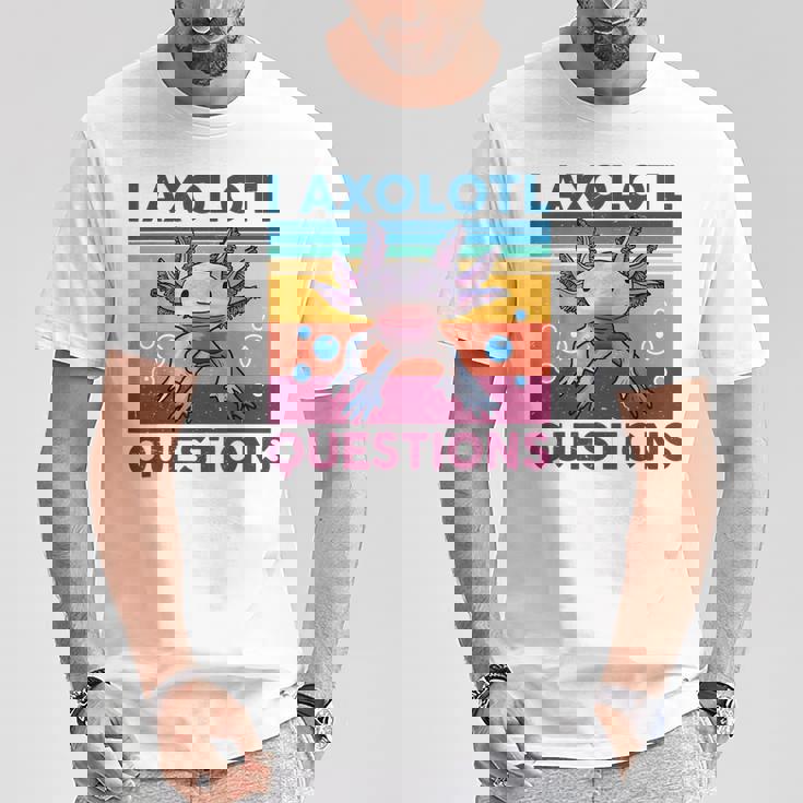Divertida Pregunta Sobre Axolotl Retrointage Amantes De Axolotl Para Niños Camiseta unisex Regalos divertidos