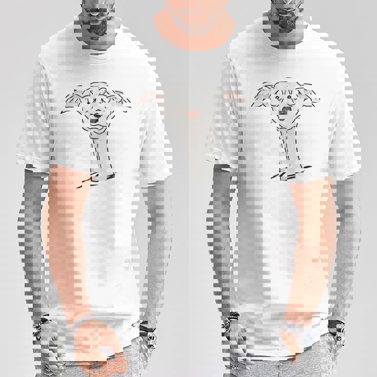 Dulce Perro El Divertido Galgo De Los Dibujos Animados Camiseta unisex Regalos divertidos