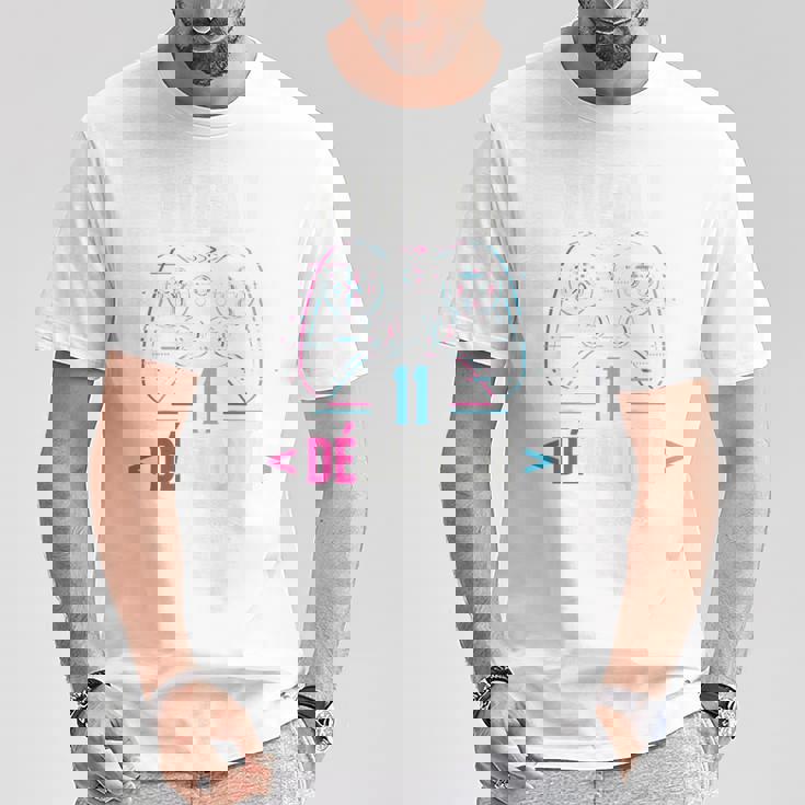 Enfant Gamer Glitch Cadeau D'anniversaire 11 Ans Niveau 11 Débloqué T-Shirt Cadeaux drôles