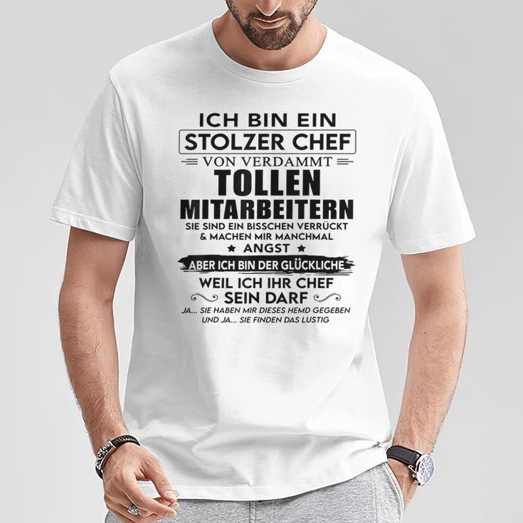 Ich Bin Ein Stolzer Chefonerdammt Tollen Mitarbeitern Gray T-Shirt Lustige Geschenke