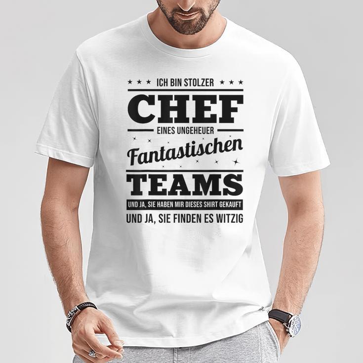 Ich Bin Stolzer Chef Eines Unheuer Fantastische Teams Job T-Shirt Lustige Geschenke