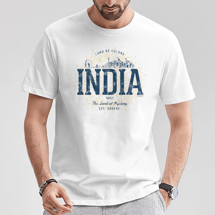 India Retro Styleintage India S T-Shirt Lustige Geschenke