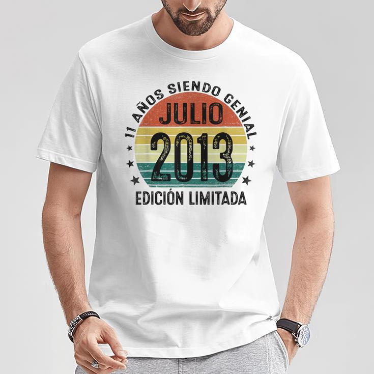 Julio 2013 11 Años Cumpleaños Niño Fabricado En 2013 Camiseta unisex Regalos divertidos
