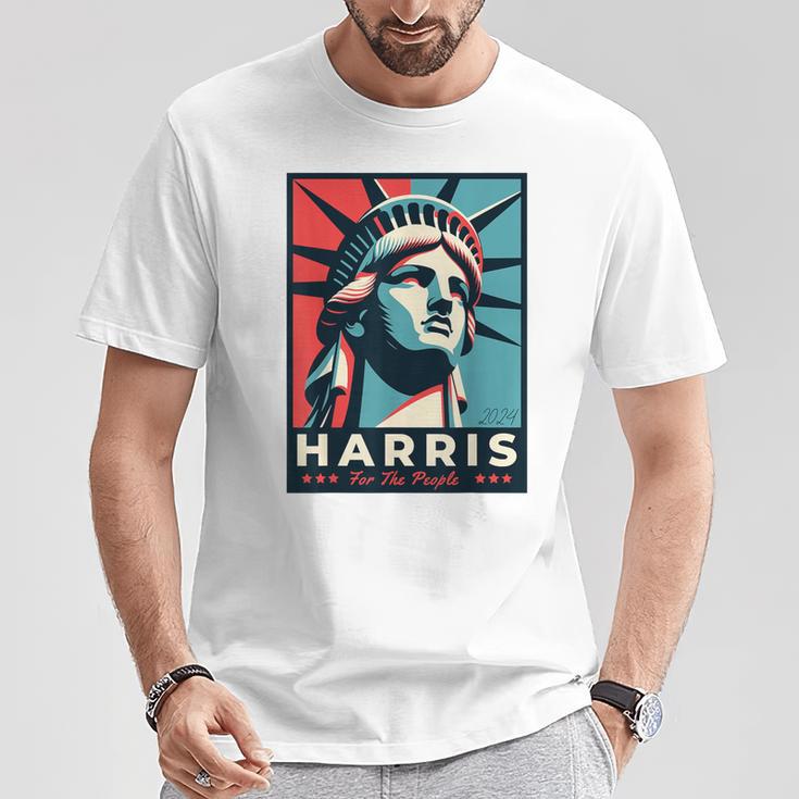 Kamala Harris 2024 Freiheitsstatue Repräsentiert Freiheit 2024 T-Shirt Lustige Geschenke