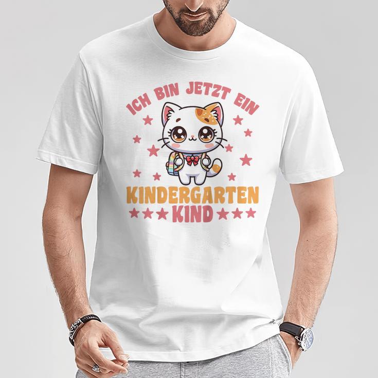 Kinder Ich Bin Jetzt Ein Kindergartenkind Kindergarten Cat German T-Shirt Lustige Geschenke