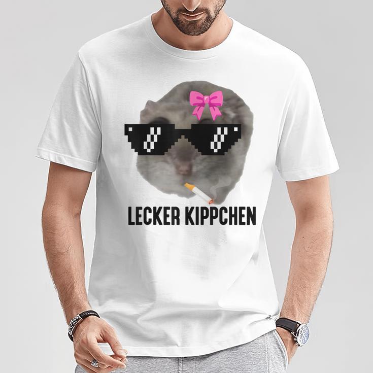 Lecker Kippchen X Sad Hamster Meme Kippe Zigarette Smoking T-Shirt Lustige Geschenke