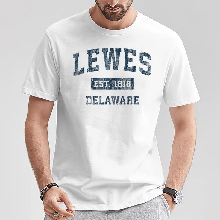 Lewes Delaware Deintage-Sportdesign Marineblau-Druck T-Shirt Lustige Geschenke