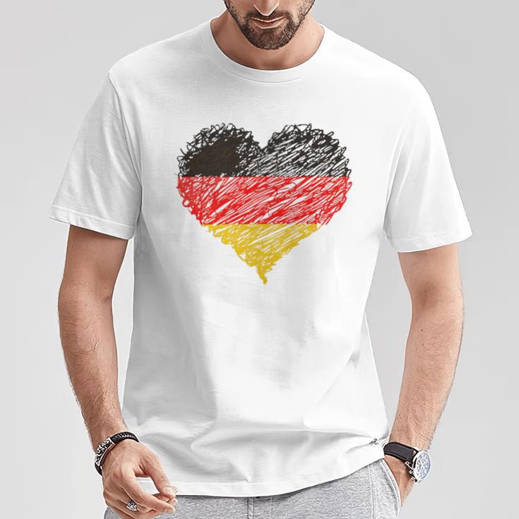 Mein Herz Schlagt Für Deutschland Blue T-Shirt Lustige Geschenke