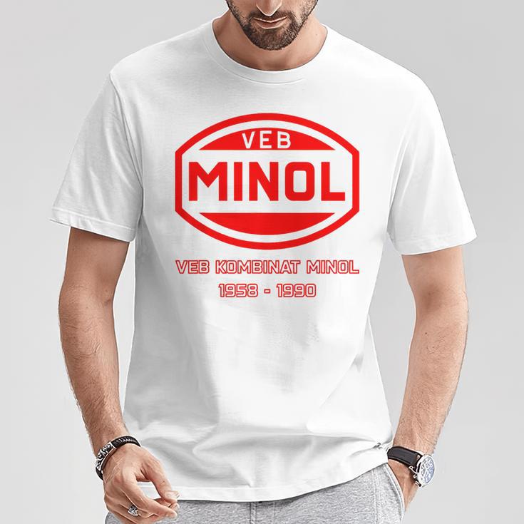 Minol -Ebolkseigener Betrieb Minol Yellow T-Shirt Lustige Geschenke