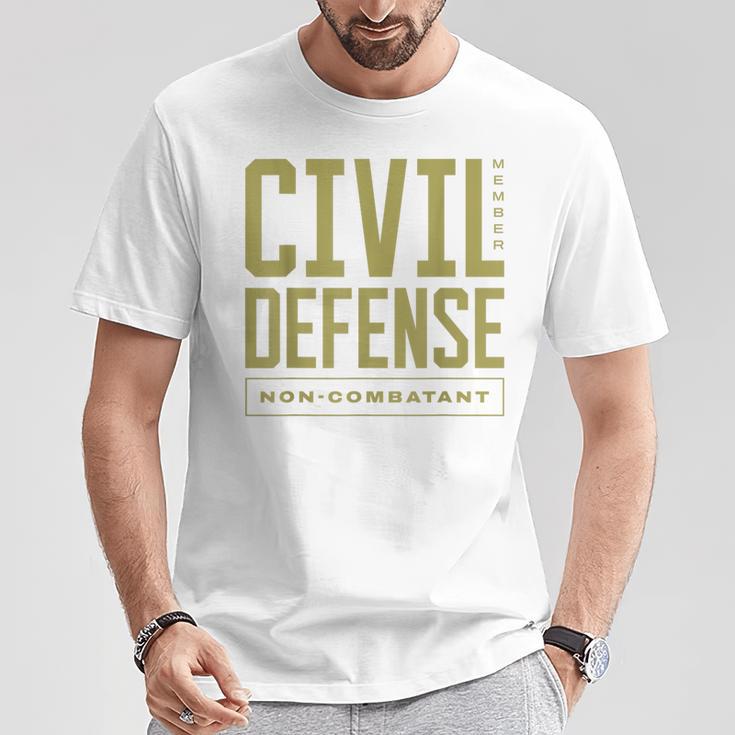 Mitgliedslabel Civil Defense Non Combatant T-Shirt Lustige Geschenke