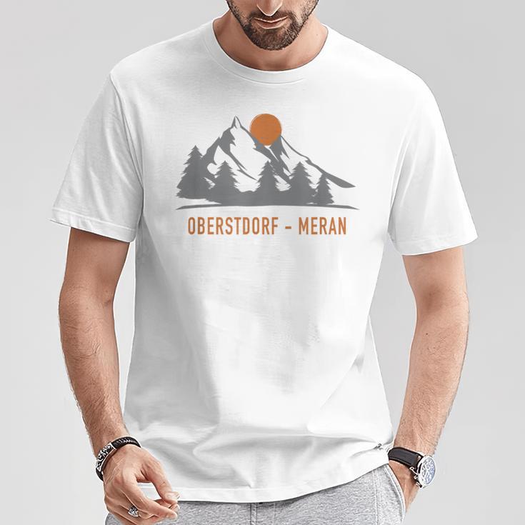 Oberstdorf Meran Fernwanderweg E5 Alpenüberquerung T-Shirt Lustige Geschenke