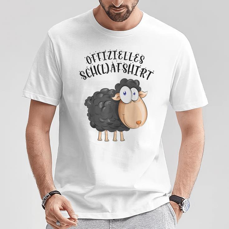 Official Sleep Schaf Pyjama Schlafanzug Nachthemd T-Shirt Lustige Geschenke