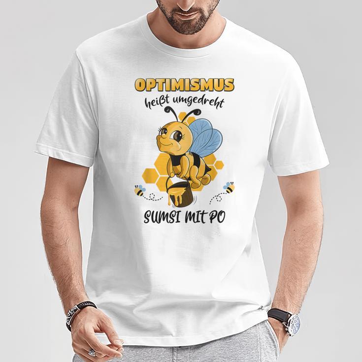 Optimismus Heißt Umgedreht Sumsi Mit Po Bees Honey Beekeeper T-Shirt Lustige Geschenke