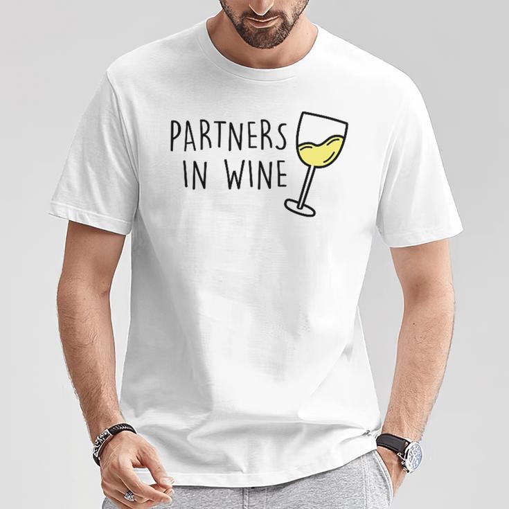 Partners In Wine Wine Red Wine Rose Wine Am Pm Wine Fun T-Shirt Lustige Geschenke