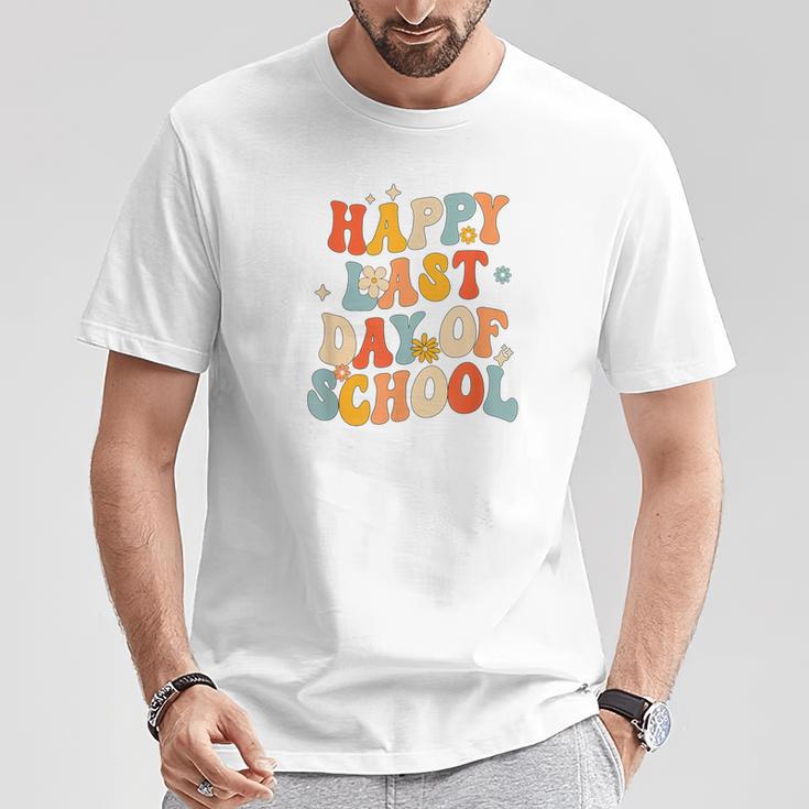 Retro Happy Last Day Of School End Of School Out T-Shirt Lustige Geschenke