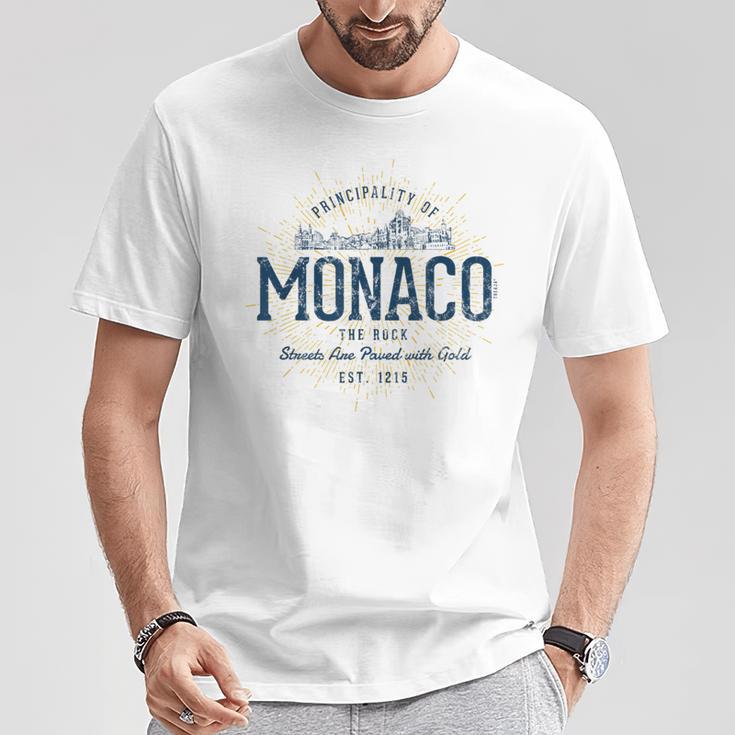 Retro Styleintage Monaco T-Shirt Lustige Geschenke