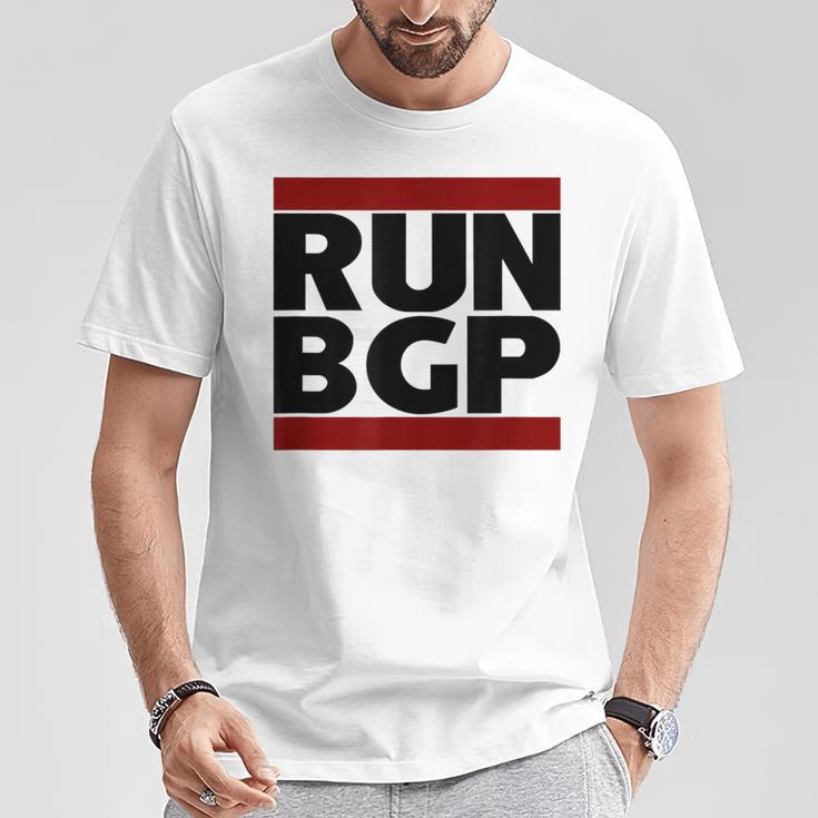 Run Bgp Network Engineer Geeky Nerd Gray T-Shirt Lustige Geschenke