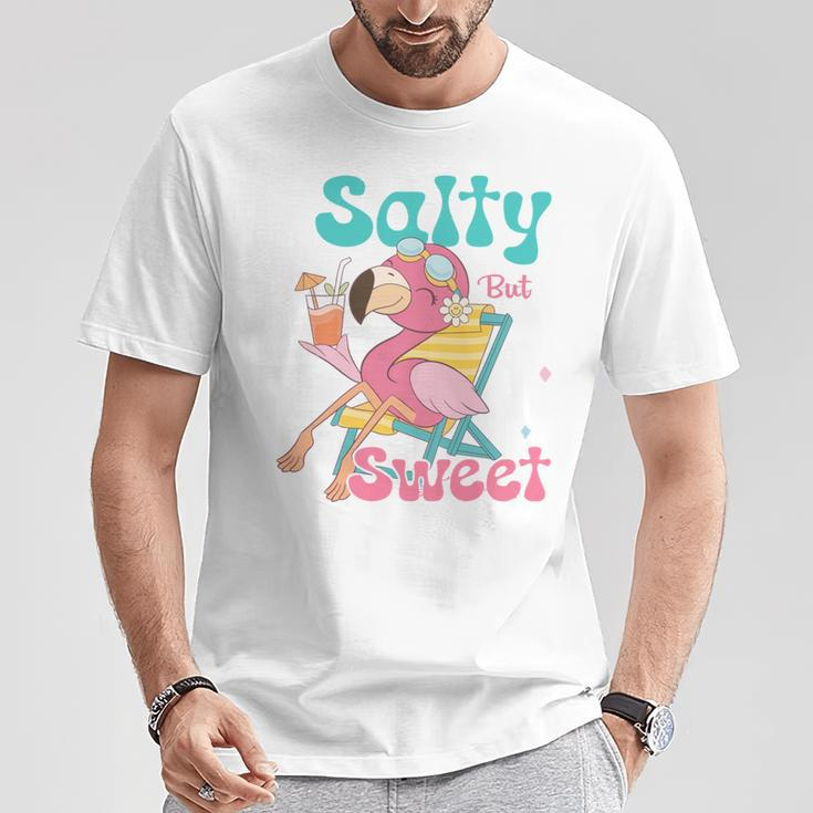Salty But Sweet Summer Beach Flamingo Summer Vibes T-Shirt Unique Gifts