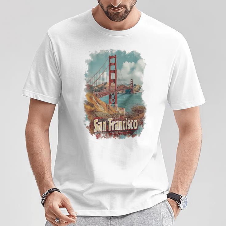 Souvenir Du Golden Gate Bridge De San Francisco En Californie T-Shirt Cadeaux drôles