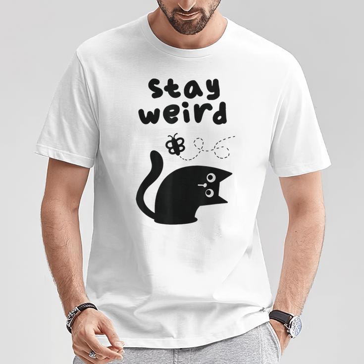 Stay Cat Gray T-Shirt Lustige Geschenke