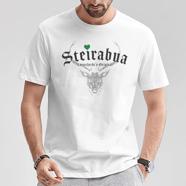 Steirabua A Wozechts Original Steirisch Steiermark T-Shirt Lustige Geschenke