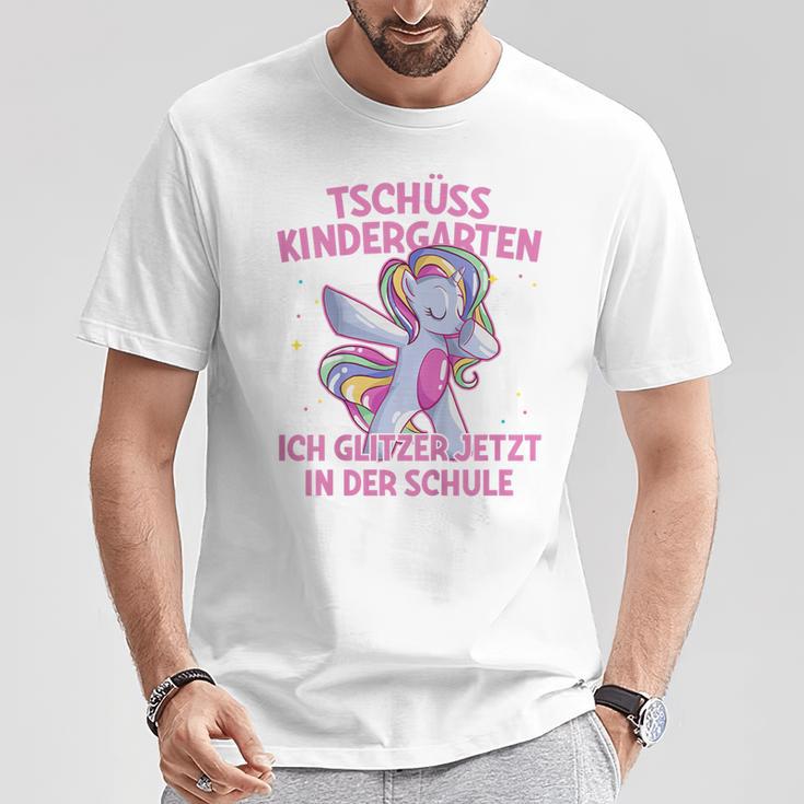 Tschüss Kindergarten Ich Glitzer In Der Schule Einschulung German T-Shirt Lustige Geschenke