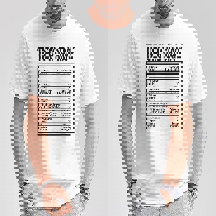 Turkey Gravy Ingredient Food List Thanksgiving Christmas T-Shirt Unique Gifts