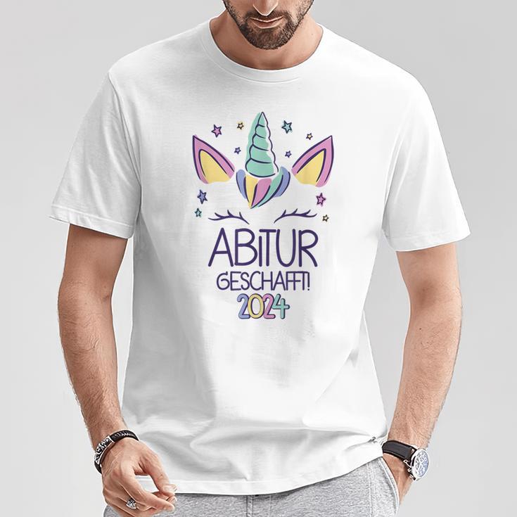 Unicorn Abitur Geschafft 2024 T-Shirt Lustige Geschenke