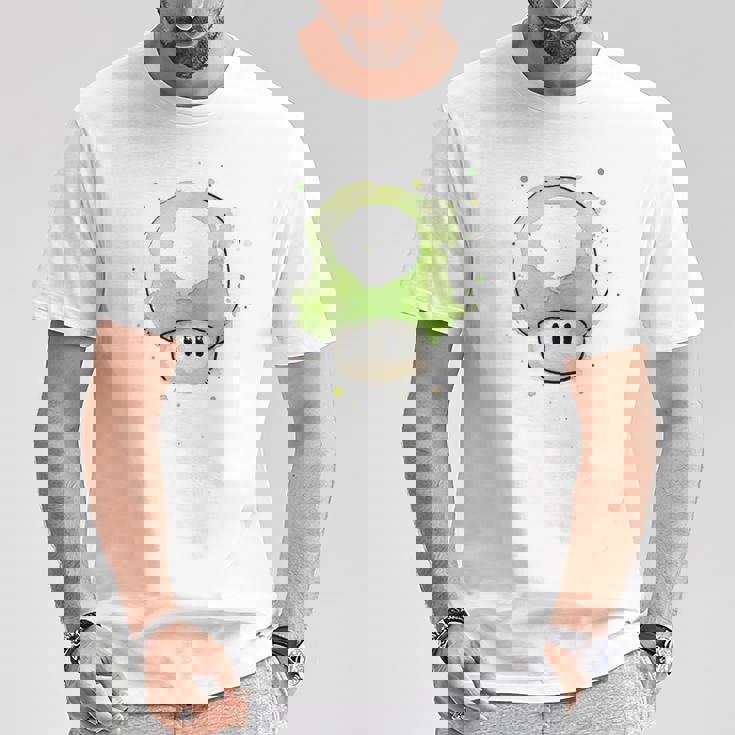 Vert Champignon 1Up Pour Jeuxidéo T-Shirt Cadeaux drôles