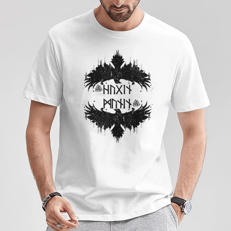 Vikingalhalla Medieval Hugin & Munin T-Shirt Lustige Geschenke