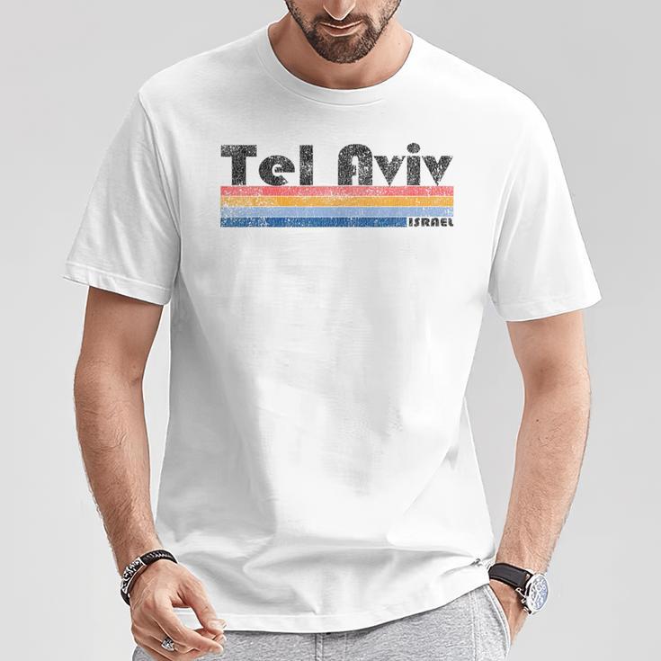 Vintage 1980S Style Tel Aviv Israel Gray T-Shirt Lustige Geschenke