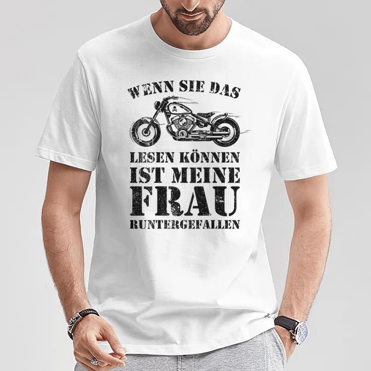 Wenn Sie Das Lesen Können Ist Meine Frau Runtergefallen T-Shirt Lustige Geschenke