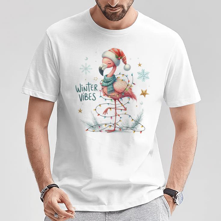 Winteribes Flamingo Christmas Xmas Slogan T-Shirt Lustige Geschenke