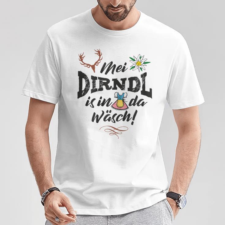 Women's Mei Dirndl Is In Da Wäsch Sayings T-Shirt Lustige Geschenke