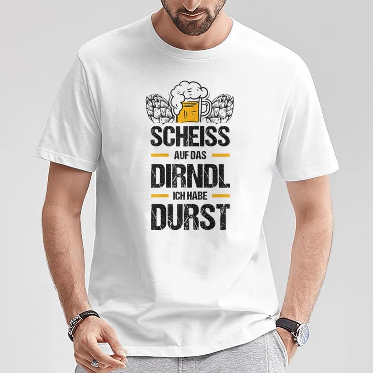 Women's Scheiss Auf Das Dirndl Ich Hab Durstolksfest T-Shirt Lustige Geschenke