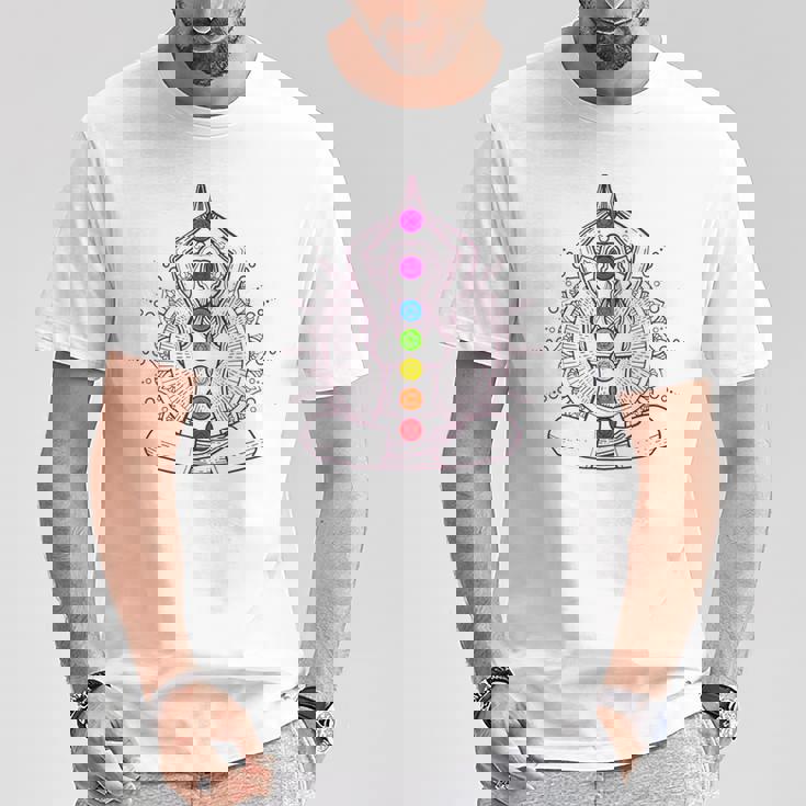 Zen Yoga Meditación Siete Chakras Salud Camiseta unisex Regalos divertidos